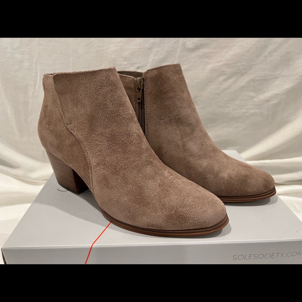 New Taupe Suede Booties - Size 7 - Sole Society